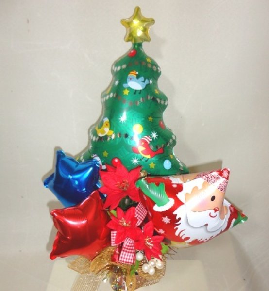 画像1: クリスマスキラキラツリーアレンジバルーン (1)