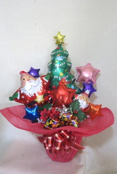 画像1: クリスマスツリーが可愛いバルーンアレンジ【送料無料】 (1)
